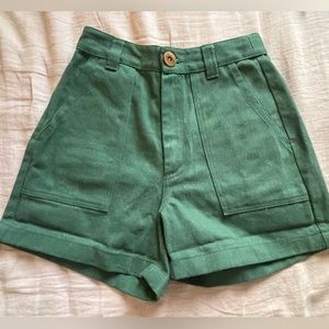 Beaton Linen Forest Utility Shorts - Size 4